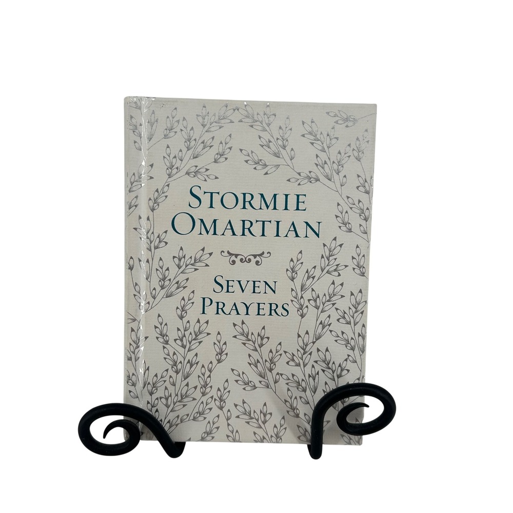 Stormie Omartian Seven Prayers Hardcover Book Silver Leaf Floral White Teal